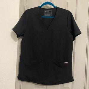 Figs Black Scrub Top